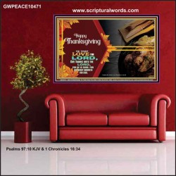 THE LORD IS GOOD HIS MERCY ENDURETH FOR EVER  Contemporary Christian Wall Art  GWPEACE10471  "14X12"