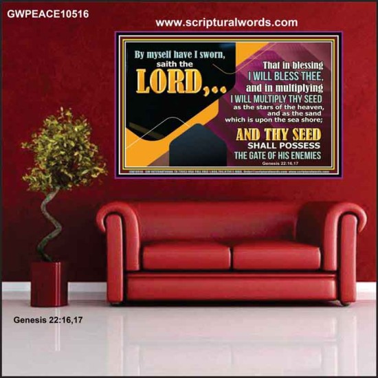 IN BLESSING I WILL BLESS THEE  Religious Wall Art   GWPEACE10516  