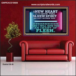 A NEW HEART ALSO WILL I GIVE YOU  Custom Wall Scriptural Art  GWPEACE10608  