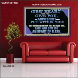 I WILL GIVE YOU A NEW HEART AND NEW SPIRIT  Bible Verse Wall Art  GWPEACE10633  "14X12"