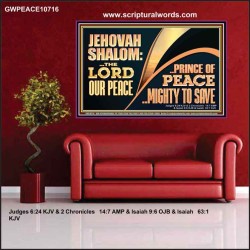 JEHOVAHSHALOM THE LORD OUR PEACE PRINCE OF PEACE  Church Poster  GWPEACE10716  "14X12"