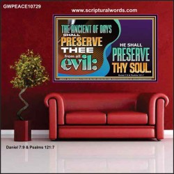 THE ANCIENT OF DAYS SHALL PRESERVE THEE FROM ALL EVIL  Scriptures Wall Art  GWPEACE10729  "14X12"