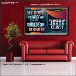 YOU ARE THE TEMPLE OF GOD BE HEALED IN THE NAME OF JESUS CHRIST  Bible Verse Wall Art  GWPEACE10777  "14X12"