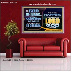 THE WORD OF THE LORD IS CERTAIN AND IT WILL HAPPEN  Modern Christian Wall Décor  GWPEACE10780  "14X12"