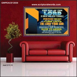 REND YOUR HEART AND NOT YOUR GARMENTS AND TURN BACK TO THE LORD  Righteous Living Christian Poster  GWPEACE12030  "14X12"