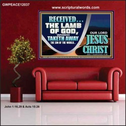 THE LAMB OF GOD THAT TAKETH AWAY THE SIN OF THE WORLD  Unique Power Bible Poster  GWPEACE12037  "14X12"