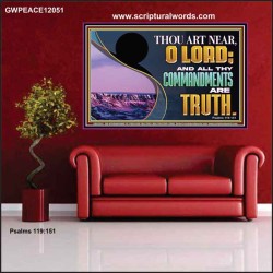 ALL THY COMMANDMENTS ARE TRUTH  Scripture Art Poster  GWPEACE12051  "14X12"