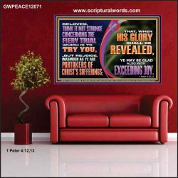 THINK IT NOT STRANGE CONCERNING THE FIERY TRIAL WHICH IS TO TRY YOU  Modern Christian Wall Décor Poster  GWPEACE12071  "14X12"