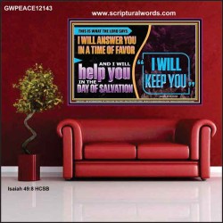 I WILL ANSWER YOU IN A TIME OF FAVOUR  Unique Bible Verse Poster  GWPEACE12143  "14X12"