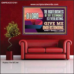 THE RIGHTEOUSNESS OF THY TESTIMONIES IS EVERLASTING O LORD  Bible Verses Poster Art  GWPEACE12161  "14X12"