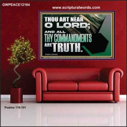 ALL THY COMMANDMENTS ARE TRUTH O LORD  Inspirational Bible Verse Poster  GWPEACE12164  "14X12"