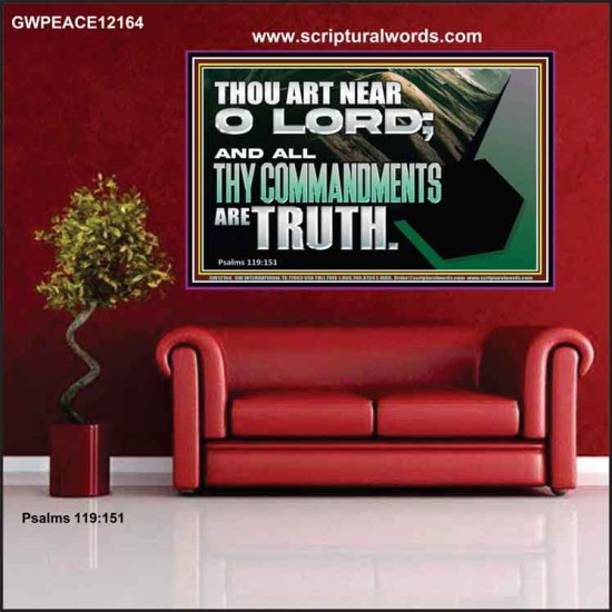 ALL THY COMMANDMENTS ARE TRUTH O LORD  Inspirational Bible Verse Poster  GWPEACE12164  
