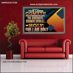 THE LORD COMETH WITH TEN THOUSANDS OF HIS SAINTS TO EXECUTE JUDGEMENT  Bible Verse Wall Art  GWPEACE12166  "14X12"