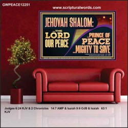 JEHOVAH SHALOM THE LORD OUR PEACE PRINCE OF PEACE  Righteous Living Christian Poster  GWPEACE12251  "14X12"