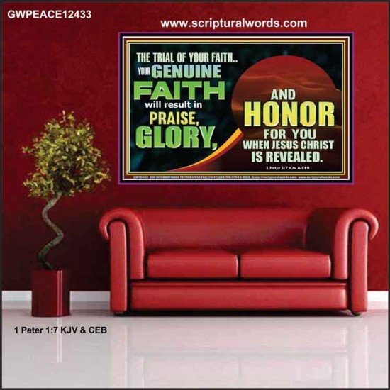 YOUR GENUINE FAITH WILL RESULT IN PRAISE GLORY AND HONOR  Children Room  GWPEACE12433  