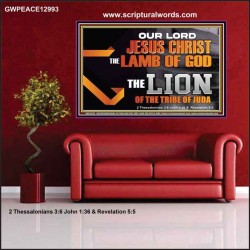 THE LION OF THE TRIBE OF JUDA CHRIST JESUS  Ultimate Inspirational Wall Art Poster  GWPEACE12993  "14X12"