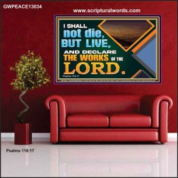 I SHALL NOT DIE BUT LIVE AND DECLARE THE WORKS OF THE LORD  Eternal Power Poster  GWPEACE13034  "14X12"