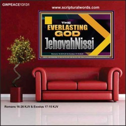 THE EVERLASTING GOD JEHOVAHNISSI  Contemporary Christian Art Poster  GWPEACE13131  "14X12"