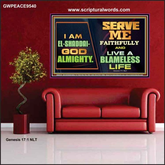 EL SHADDAI GOD ALMIGHTY  Unique Scriptural Poster  GWPEACE9540  