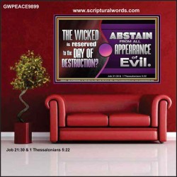 THE WICKED RESERVED FOR DAY OF DESTRUCTION  Poster Scripture Décor  GWPEACE9899  "14X12"