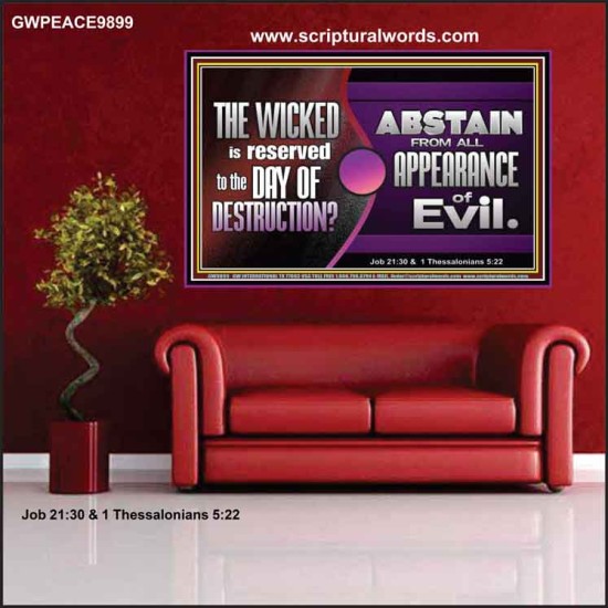 THE WICKED RESERVED FOR DAY OF DESTRUCTION  Poster Scripture Décor  GWPEACE9899  