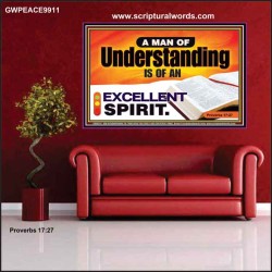 A MAN OF UNDERSTANDING IS OF AN EXCELLENT SPIRIT  New Wall Décor  GWPEACE9911  