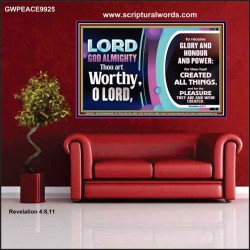 LORD GOD ALMIGHTY HOSANNA IN THE HIGHEST  Contemporary Christian Wall Art Poster  GWPEACE9925  "14X12"