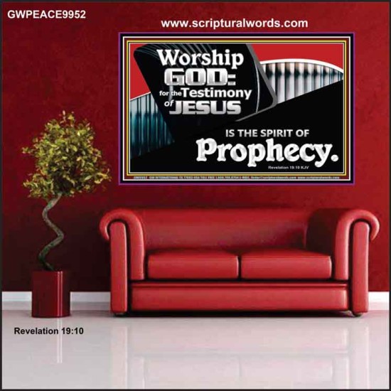 JESUS CHRIST THE SPIRIT OF PROPHESY  Encouraging Bible Verses Poster  GWPEACE9952  