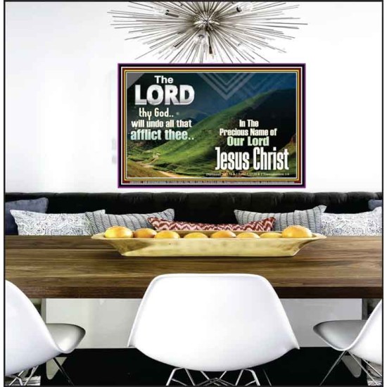 THE LORD WILL UNDO ALL THY AFFLICTIONS  Custom Wall Scriptural Art  GWPEACE10301  