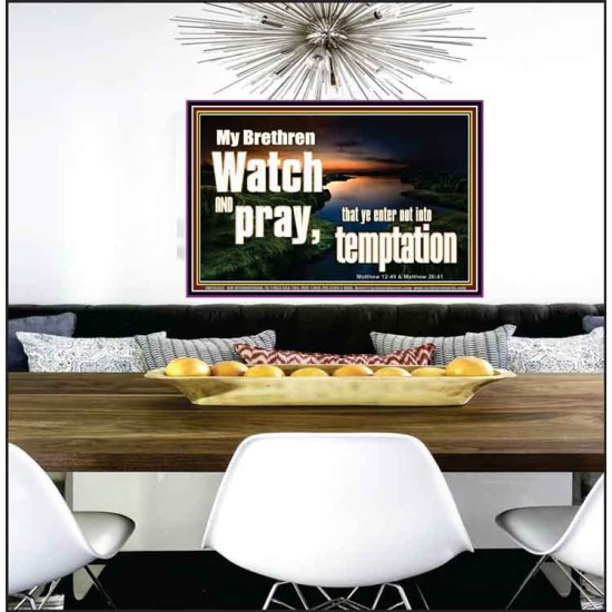 WATCH AND PRAY BRETHREN  Bible Verses Poster Art  GWPEACE10335  