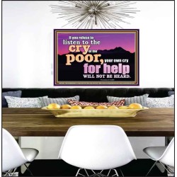 BE COMPASSIONATE LISTEN TO THE CRY OF THE POOR   Righteous Living Christian Poster  GWPEACE10366  "14X12"