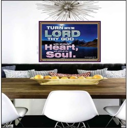 TURN UNTO THE LORD WITH ALL THINE HEART  Unique Scriptural Poster  GWPEACE10372  "14X12"