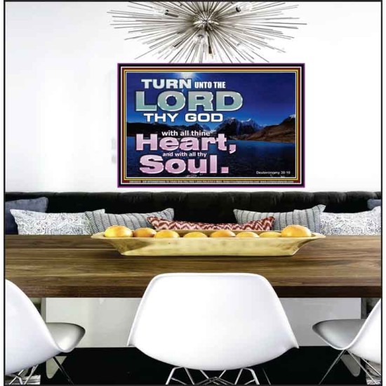 TURN UNTO THE LORD WITH ALL THINE HEART  Unique Scriptural Poster  GWPEACE10372  