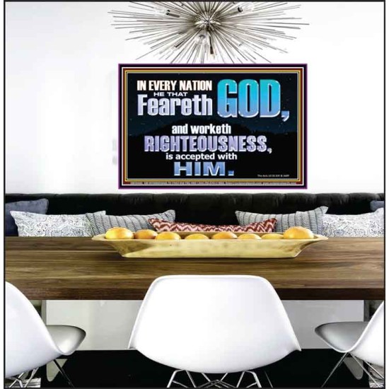 FEAR GOD AND WORKETH RIGHTEOUSNESS  Sanctuary Wall Poster  GWPEACE10406  