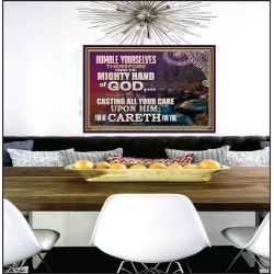 CASTING YOUR CARE UPON HIM FOR HE CARETH FOR YOU  Sanctuary Wall Poster  GWPEACE10424  "14X12"