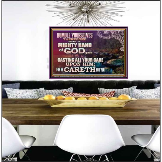 CASTING YOUR CARE UPON HIM FOR HE CARETH FOR YOU  Sanctuary Wall Poster  GWPEACE10424  