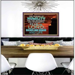 HUMILITY AND RIGHTEOUSNESS IN GOD BRINGS RICHES AND HONOR AND LIFE  Unique Power Bible Poster  GWPEACE10427  "14X12"
