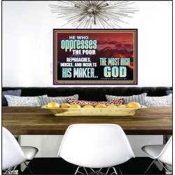 OPRRESSING THE POOR IS AGAINST THE WILL OF GOD  Large Scripture Wall Art  GWPEACE10429  "14X12"