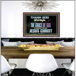 THANKING GOD ALWAYS OPENS GREATER DOOR  Scriptural Décor Poster  GWPEACE10442  "14X12"