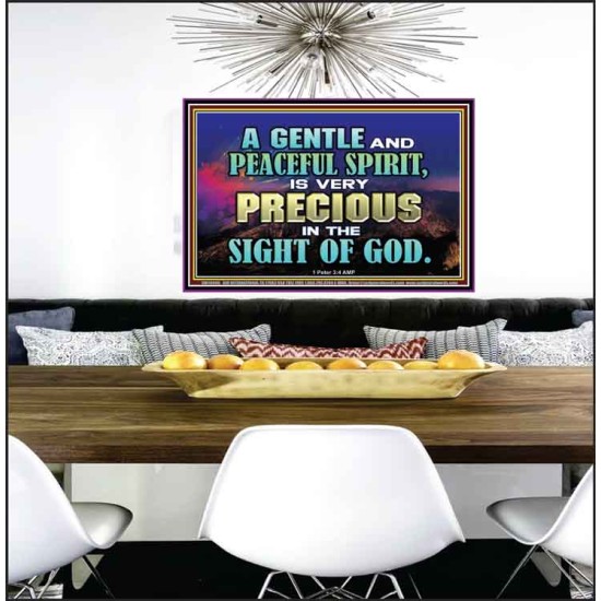 GENTLE AND PEACEFUL SPIRIT VERY PRECIOUS IN GOD SIGHT  Bible Verses to Encourage  Poster  GWPEACE10496  