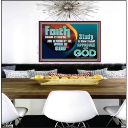 FAITH COMES BY HEARING THE WORD OF CHRIST  Christian Quote Poster  GWPEACE10558  "14X12"