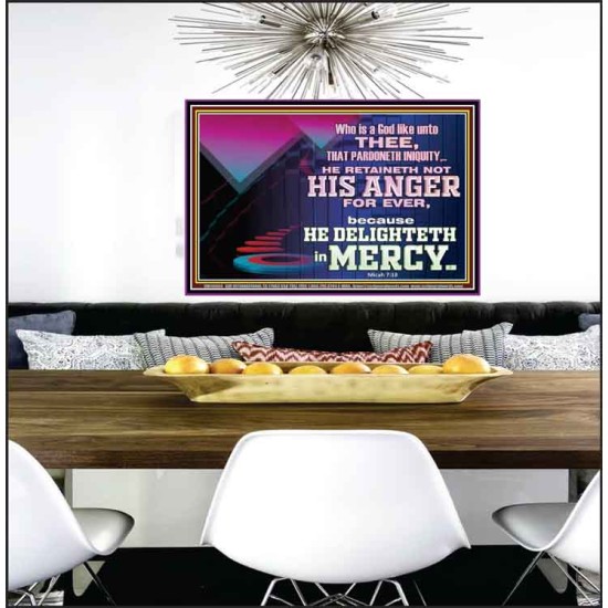 THE LORD DELIGHTETH IN MERCY  Contemporary Christian Wall Art Poster  GWPEACE10564  