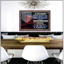 ARISE CRY OUT IN THE NIGHT IN THE BEGINNING OF THE WATCHES  Christian Quotes Poster  GWPEACE10596  "14X12"