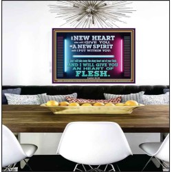 A NEW HEART ALSO WILL I GIVE YOU  Custom Wall Scriptural Art  GWPEACE10608  "14X12"