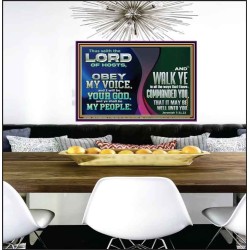 OBEY MY VOICE AND I WILL BE YOUR GOD  Custom Christian Wall Art  GWPEACE10609  "14X12"