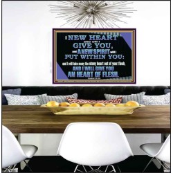I WILL GIVE YOU A NEW HEART AND NEW SPIRIT  Bible Verse Wall Art  GWPEACE10633  "14X12"