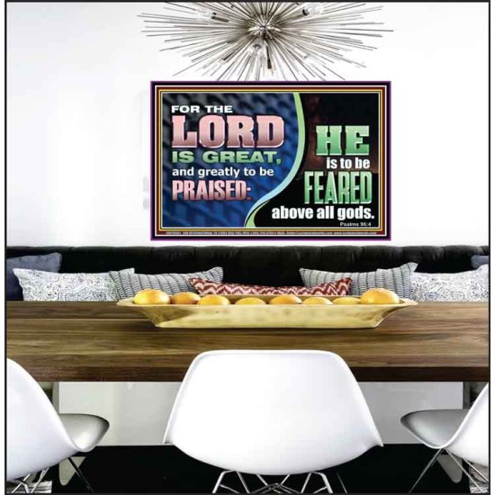 THE LORD IS GREAT AND GREATLY TO BE PRAISED  Unique Scriptural Poster  GWPEACE10681  