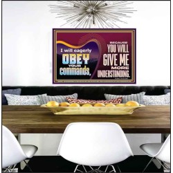 EAGERLY OBEY COMMANDMENT OF THE LORD  Unique Power Bible Poster  GWPEACE10691  "14X12"