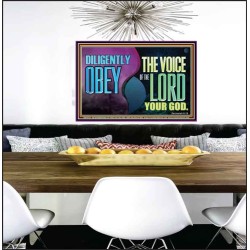 DILIGENTLY OBEY THE VOICE OF THE LORD OUR GOD  Bible Verse Art Prints  GWPEACE10724  "14X12"