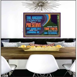 THE ANCIENT OF DAYS SHALL PRESERVE THY GOING OUT AND COMING  Scriptural Wall Art  GWPEACE10730  "14X12"